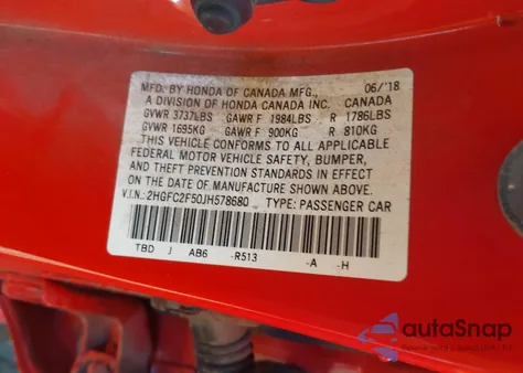 2018 Honda Civic Lx from USA, damaged, VIN 2HGFC2F50JH578680